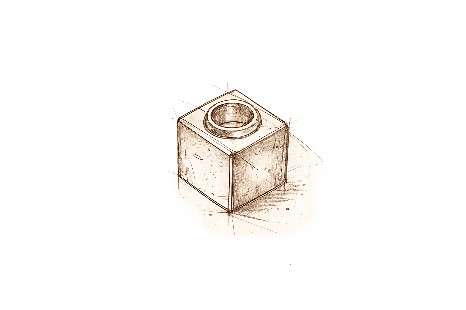 Hand-drawn gem and setting design sketch